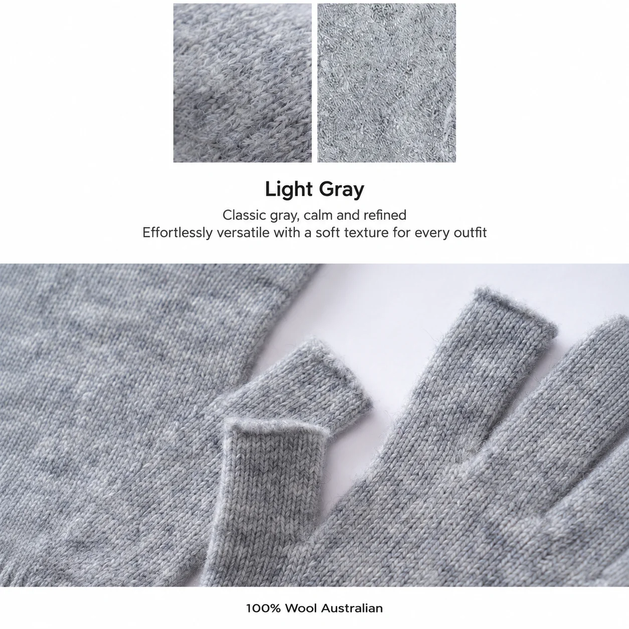 Five Finger Gloves 100% Australian Merino Wool Fingerless Wool Gloves Australian Merino Wool Gloves Soft For Office Work Unisex