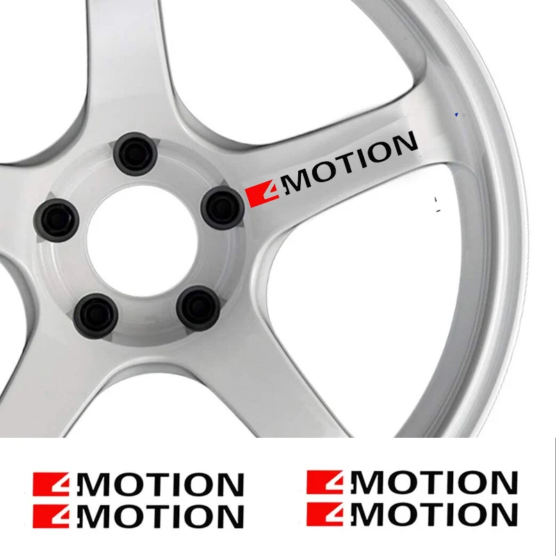 

4Pcs 4MOTION Car Wheel Sticker For Volkswagen Rline Magotan Touareg Troc GolfR R36 Talagon