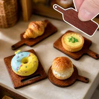 20/200x Wood Mini Cutting Boards Multi Shapes Mini Wooden Plate Dollhouse Bakery Dessert Display Accessory DIY Crafts Decoration 4