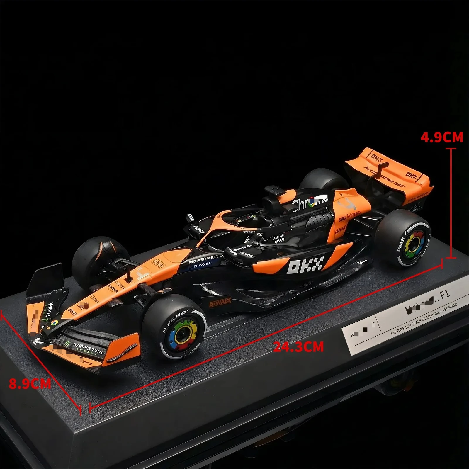 

Модель гоночного автомобиля Формулы-1 MCL38 из сплава, масштаб 1:24, коллекционная, симуляционная, для хобби, подарок парню