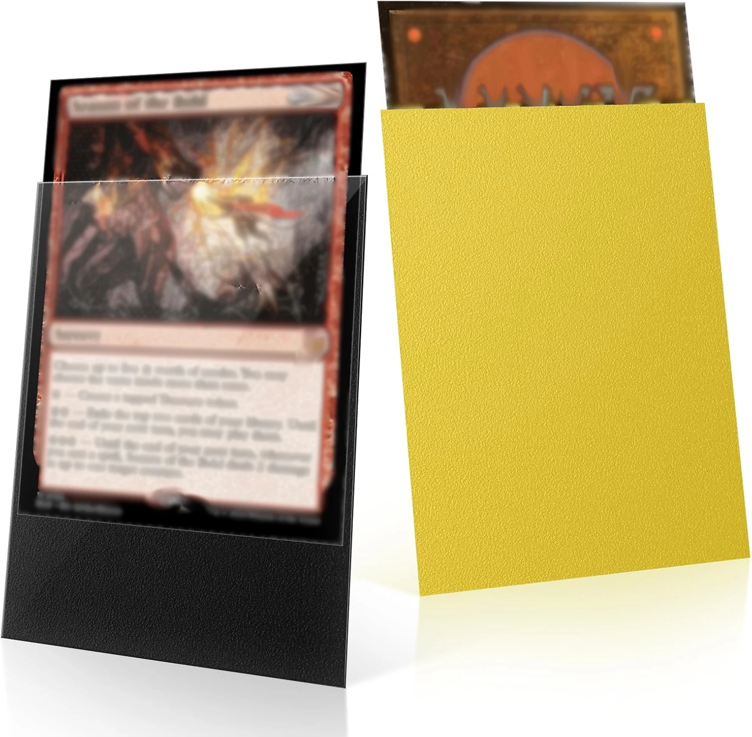 100 حزمة من حافظة البطاقات، أكمام بطاقات التداول المزدوجة غير اللامعة مع ظهر غير شفاف وحاجز ناعم، واقيات بطاقات مقاومة للتمزق لـ TCG