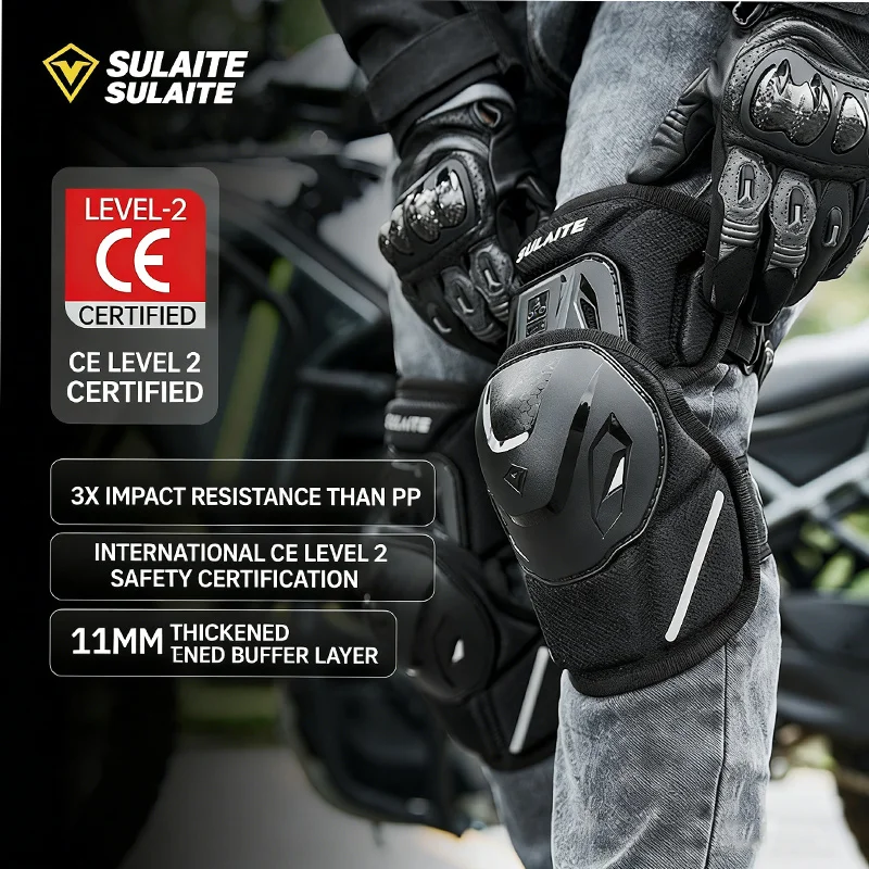 

Наколенники SULAITE для мотоциклов, противоударные, из ТПУ, с защитой от проколов, светоотражающие, для повышения видимости, для ночной езды на открытом воздухе