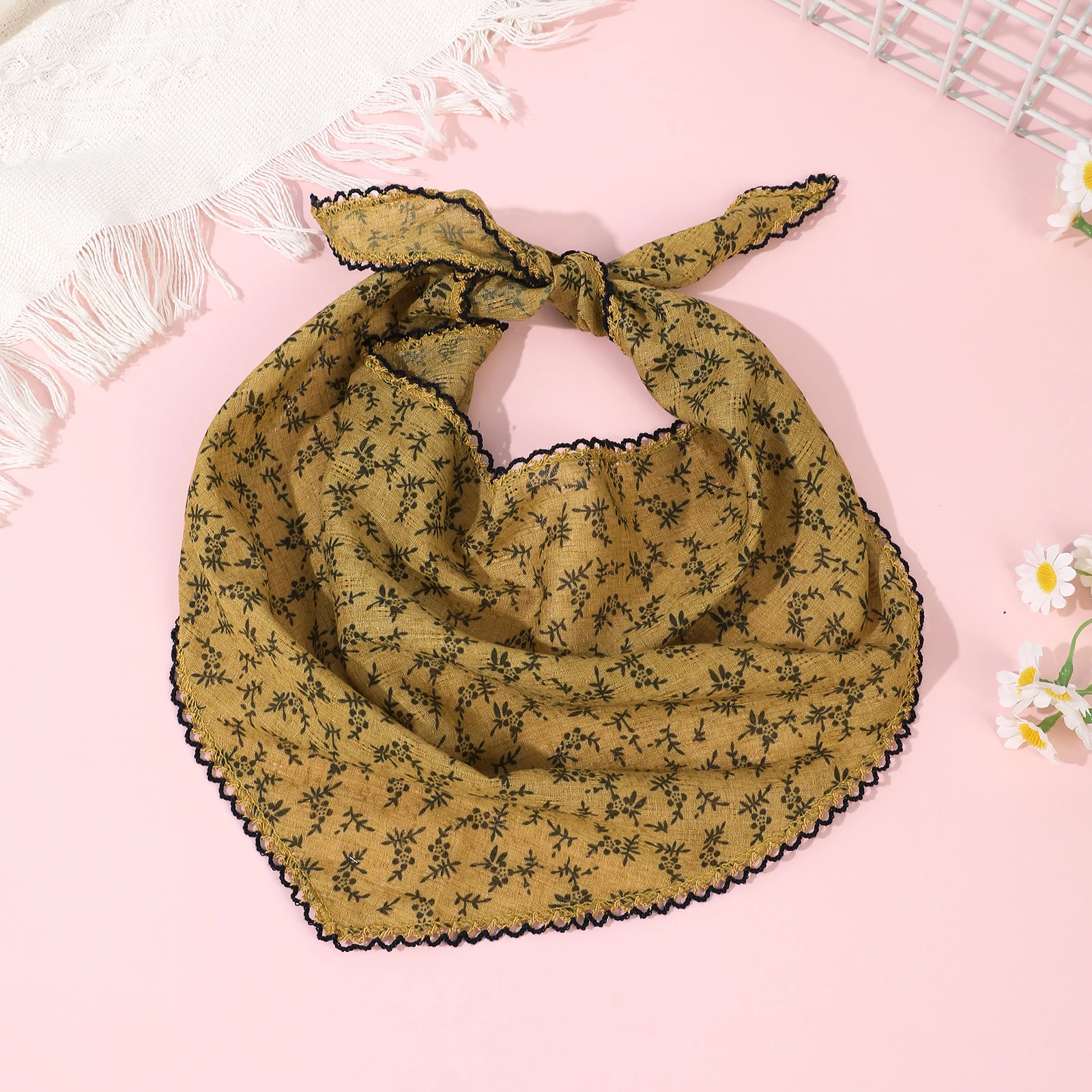 AWAYTR Rustic Floral Pattern Hair Bands Fashion Hair Scarf For Women Flower Holiday Headband Bohemian Hair Accessories