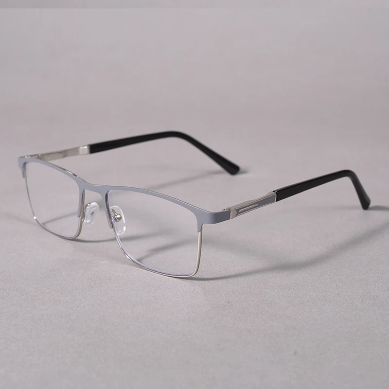 Blau Licht Lesebrille Männer Computer Leser Anti Glare Metall Rahmen mit Federscharnier Doppel Farbe Metall Brillen Rahmen + 100 – Detail 15