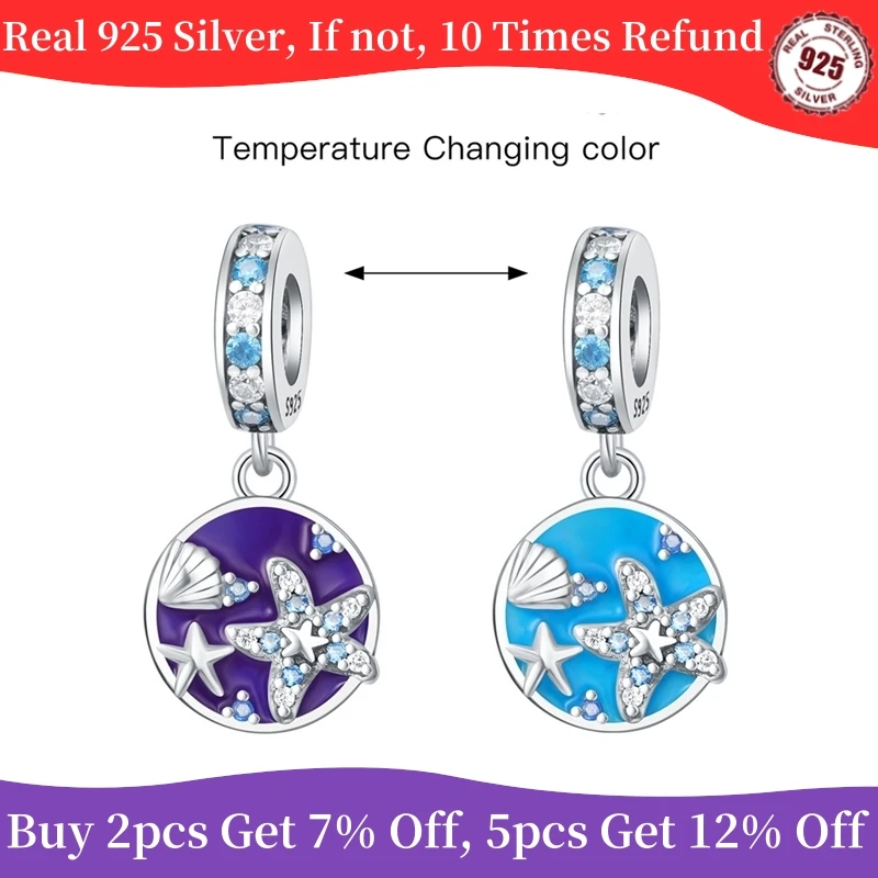 New 925 Sterling Silver Sea floor Temperature variation Dangle Pendant Beads Fit Original Bracelets Charm Jewerly Accessories