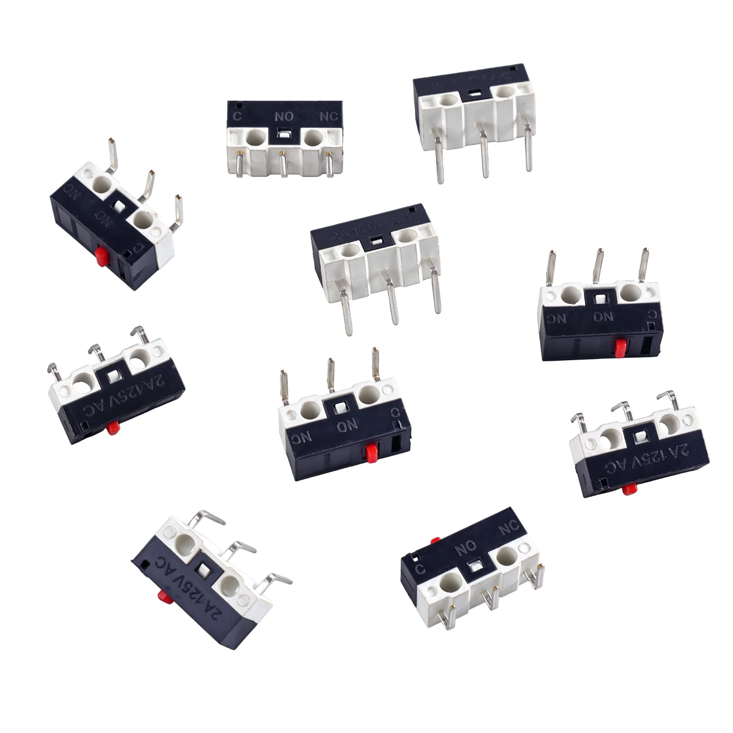 Small Right Curved Foot Micro Switch 3-Way Travel Limit Touch Button Mouse Switch Compact Electronic Component