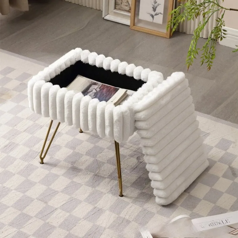 With Storage Space Stools Modern Luxury Creative Movable Portable Stools Multifunctional Foot Stool Living Room Furnitures