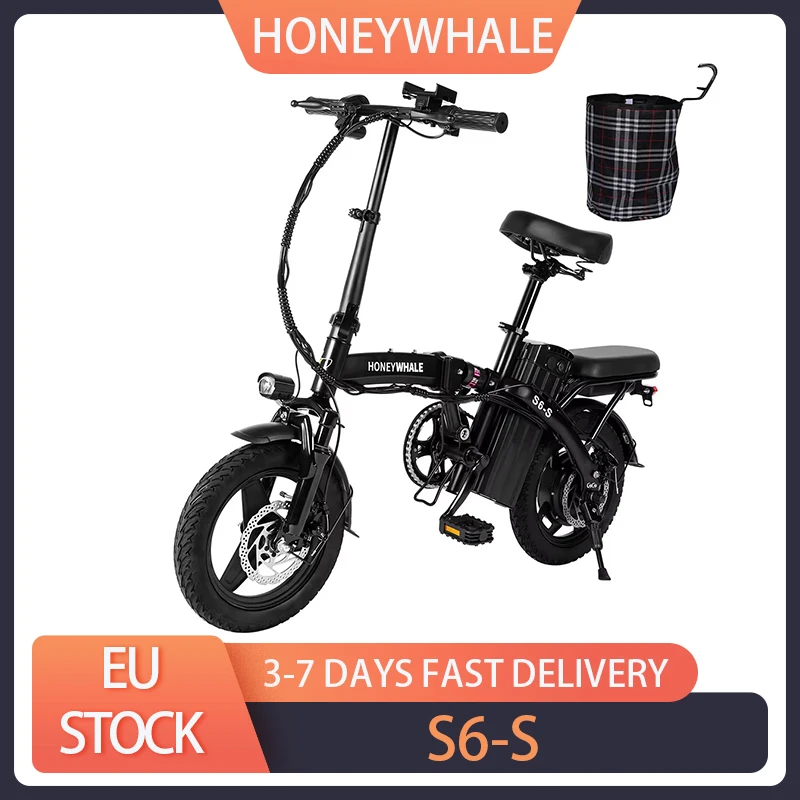 HONEYWHALE S6-S Electric Bike 14-inch Tire 250W Brushless Motor E-Bike 48V 10.4Ah Battery 35km/h Max Speed Dual Disc Brake