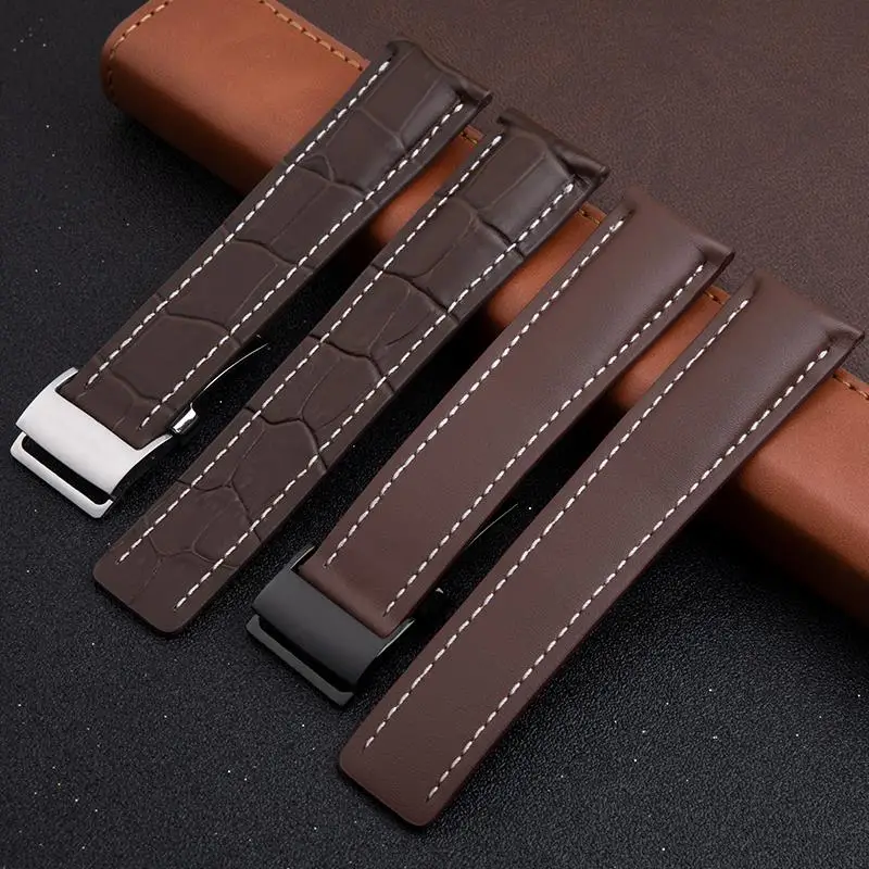 

SCHIK 20mm 22mm 24mm Calfskin Soft Leather Watch Band For Breitling Strap Watchband For Avenger/Navitimer Premier Bracelet Tools