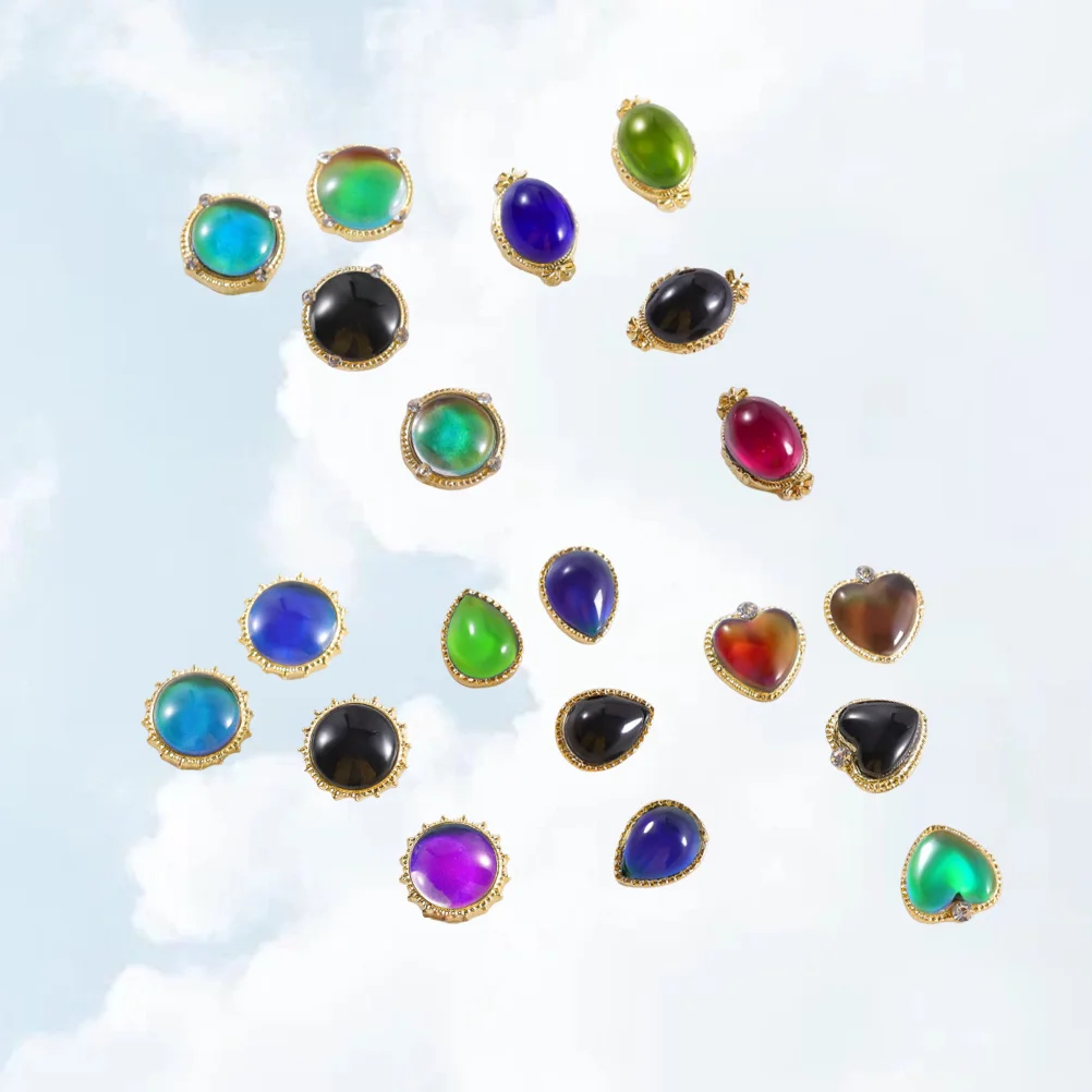 5Pcs Temperature Changing Opal Nail Sticker Set Creative Nail Art Decoration Party Manicure Accessories Unique Shiny Decals