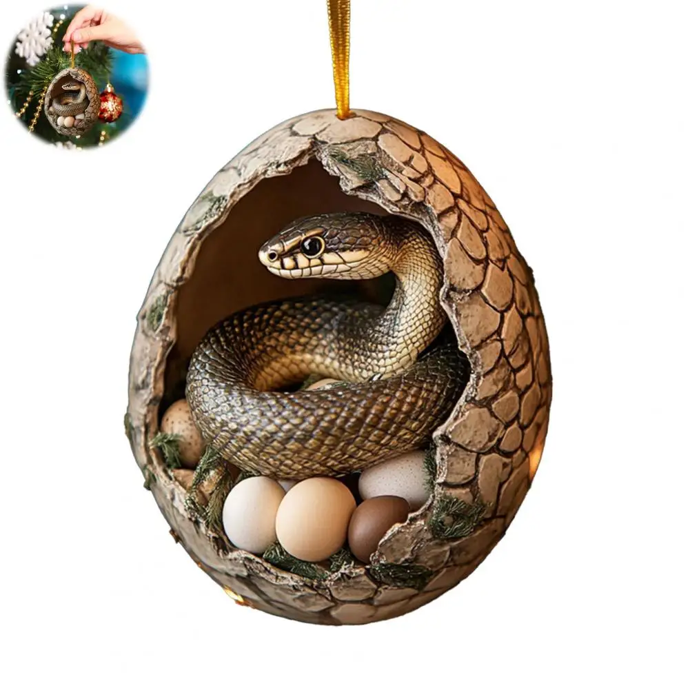 Christmas Ornament Wood Reusable Holiday Ornament Christmas Acrylic Egg Ornaments 2d Chicken Duck Turtle Pendants for Family