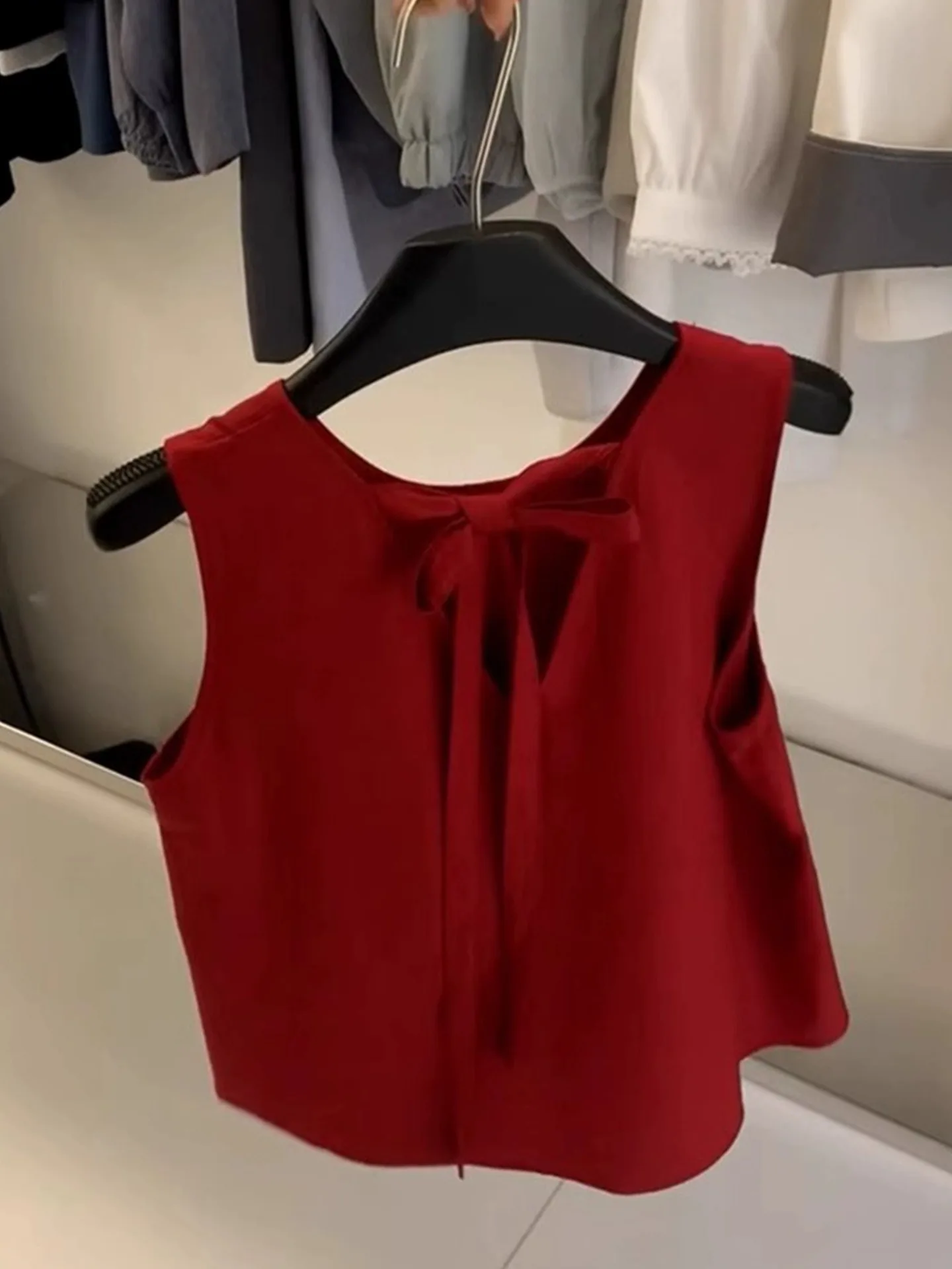 Sommer 2025, Faion Bal Strap Weste, lockeres Pendler-Sle-Damen-Svel-Top, koreanisches Design, gerader Schnitt, Einzelstück