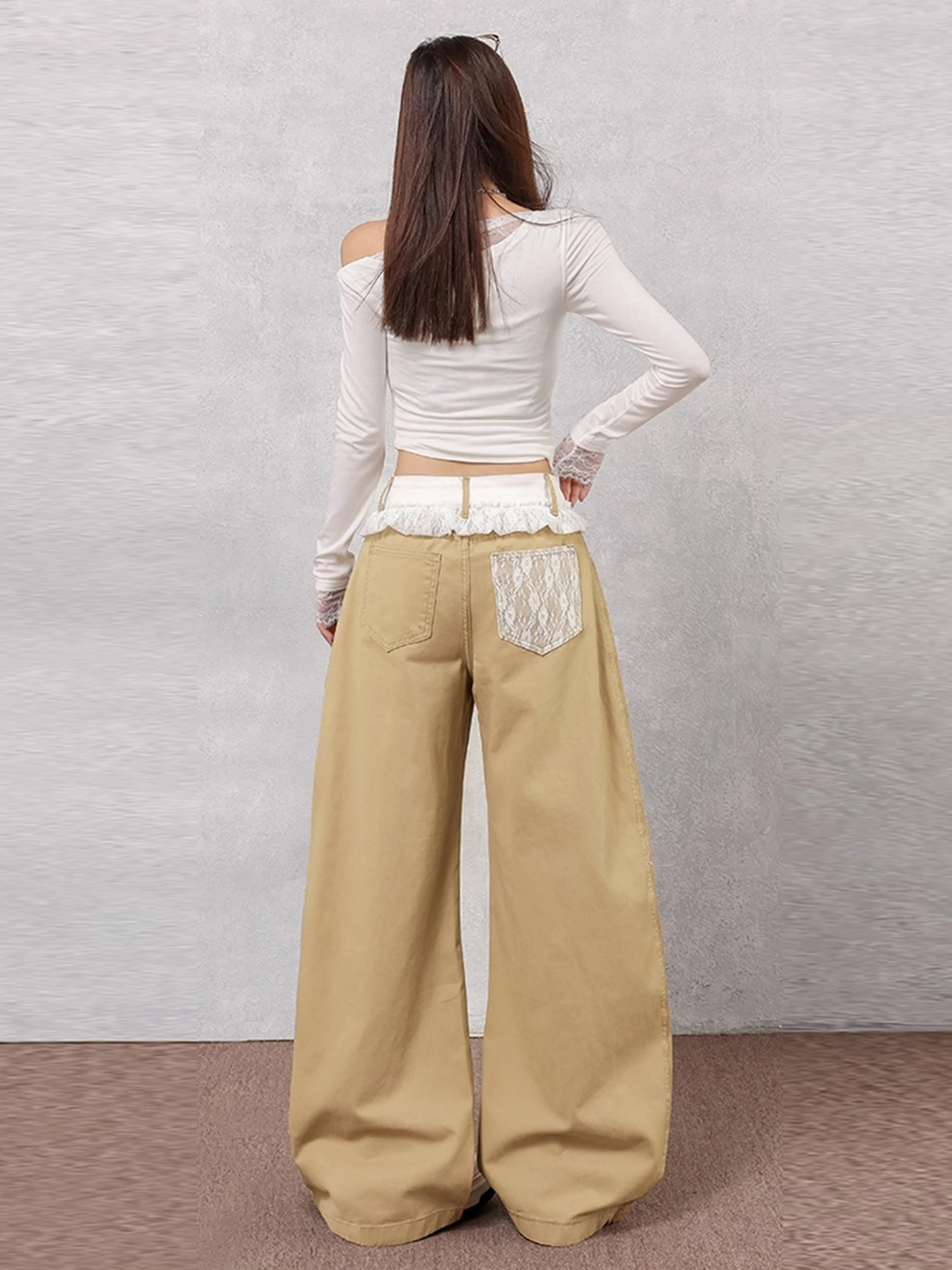 

Женские розовые джинсы с буквенным принтом и высокой талией, американские уличные широкие брюки, модные прямые зимние брюки в стиле хип-хоп в стиле ретро Y2K