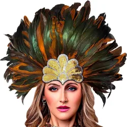 carnival Women's Black Feather Headband Carnival Headpiece Pageant Headband 1920s Flapper Headband