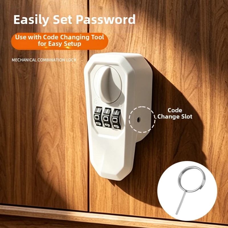 For File Cabinet Cam Lock with 3 Digit Combination ABS Housing and Built in Handle for Drawers Lockers and Storage Units