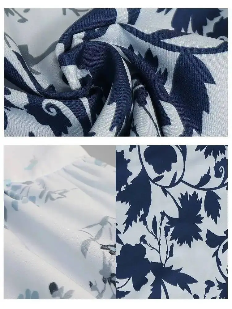 Plus Size Casual Damen Midikleid Sommer Neue Blumenmuster Ärmellos Flacher Ausschnitt A-Linie Böhmische Strandkleider