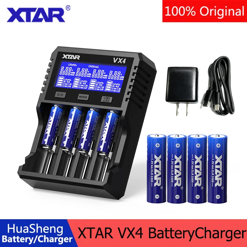 

Новое зарядное устройство XTAR VX4 Visible для 4 аккумуляторов — подходит для литий-ионных/NiMH/LiFePO4 батарей AA/AAA 1.5В — быстрая зарядка 20 Вт