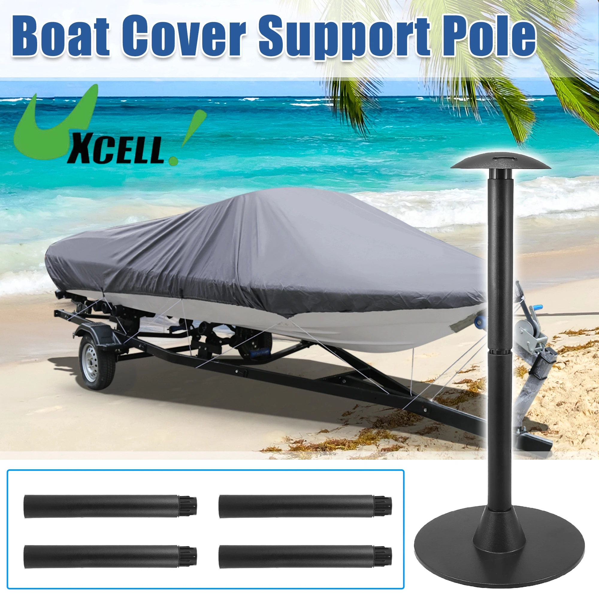 UXCEll Boat Cover Support Pole Adjustable Height from 12