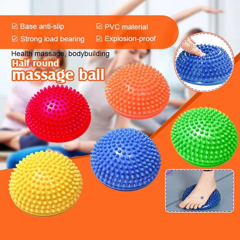 Inflatable Massage Balls PVC Half Sphere Fitball Women Children Yoga Trainer Balancing Ball Gym Health Sports Pilates Fitness