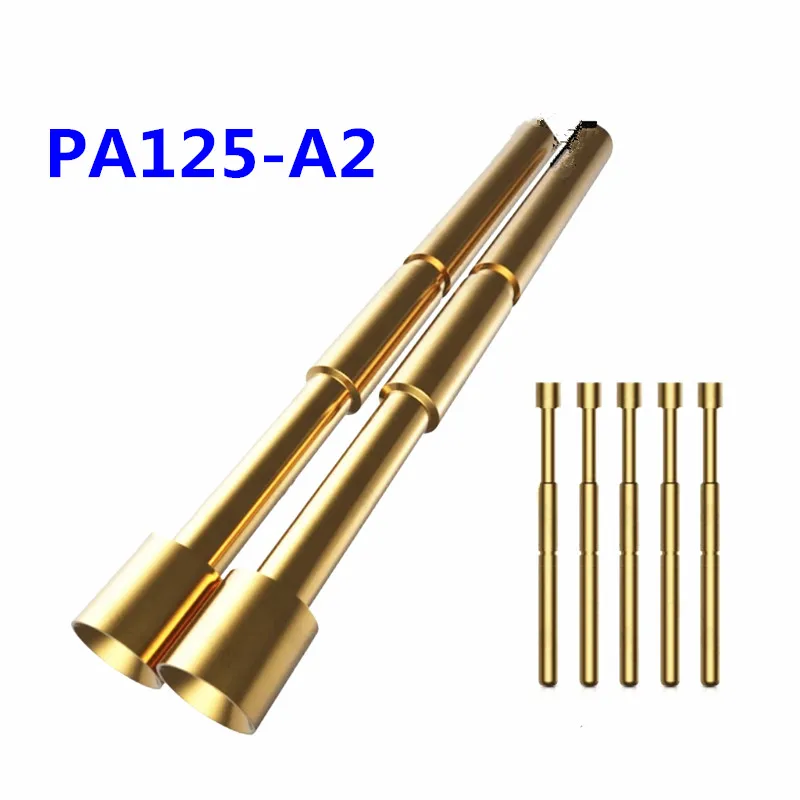 10 pçs/saco sonda banhada a ouro PA125-A2 b1 d2 e2 q2 q1 j1 h2 t2 g2 pino de teste de mola sonda pcb 2.0mm