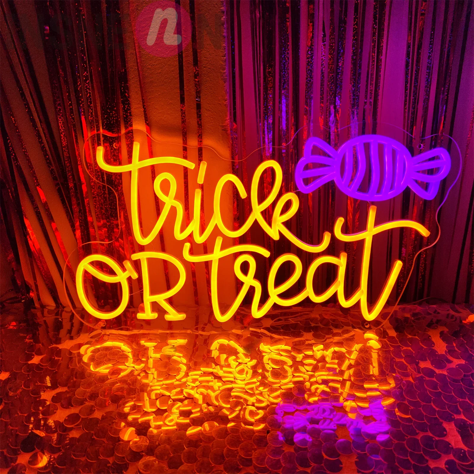 

LED Neon Light Sign for Halloween Decoration, Trick or Treat, Boda Accessories, happy Halloween Gifts