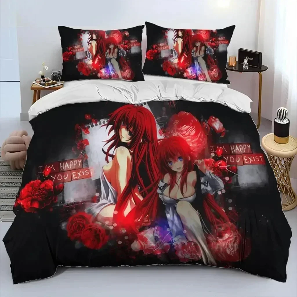 

3D Print Anime High School DxD Sexy Rias Comfortable Duvet Cover Pillowcase Bedding Set Children Bedroom Decoration Home Textile