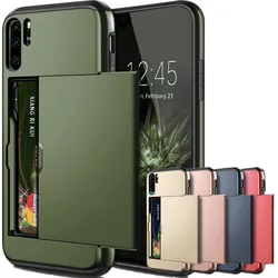 For Huawei P30 Pro P30 Case Business Slide Armor Wallet Card Slots Holder Cover for For Huawei P30 P30Pro For P30pro