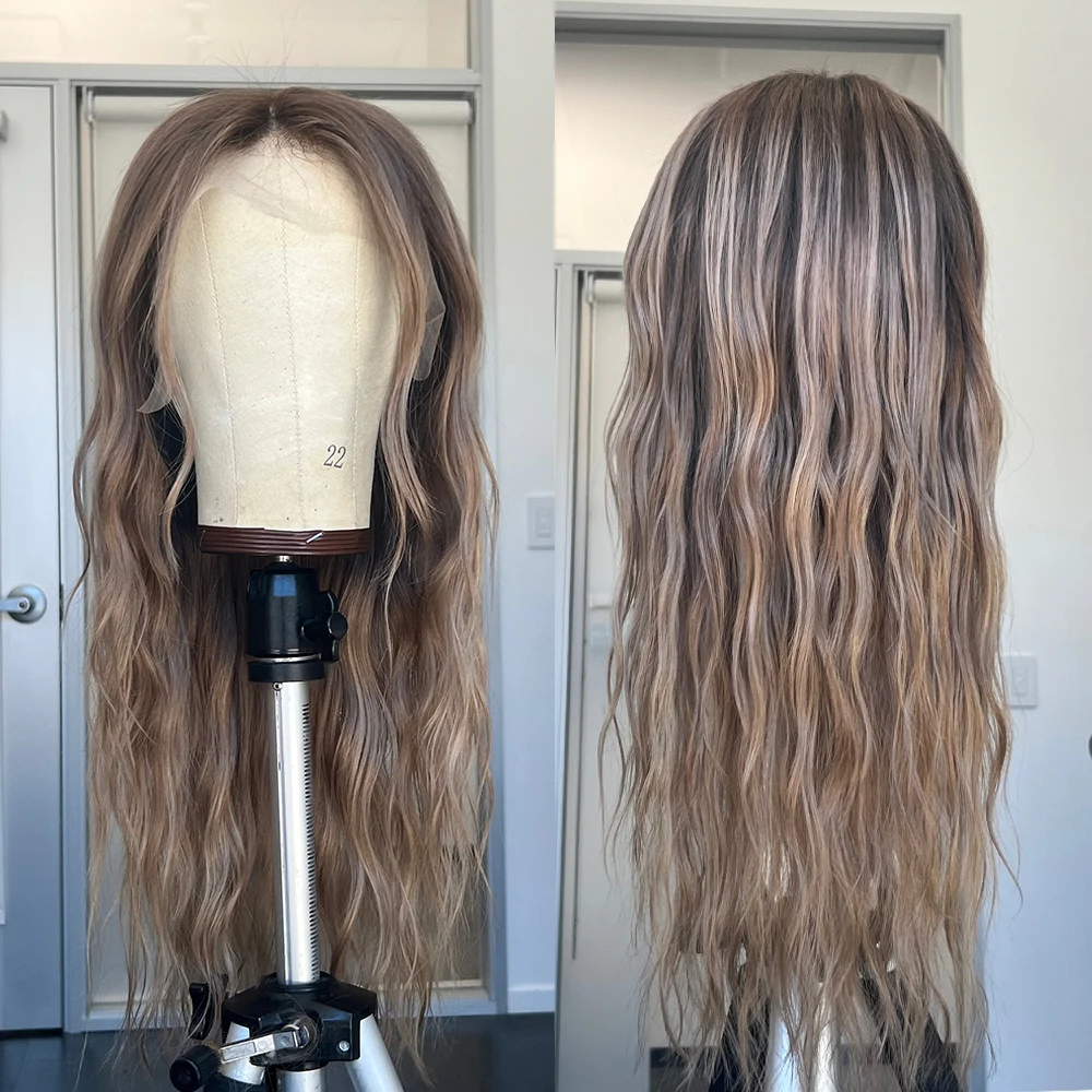 العسل شقراء Balayage شعر مستعار الإنسان ، الدانتيل الكامل الباروكات ، HD الدانتيل الباروكة الأمامية ، الجذور الداكنة ، موجة فضفاضة ، غلويليس ، ملون مخصص ، 200% ، 13x6