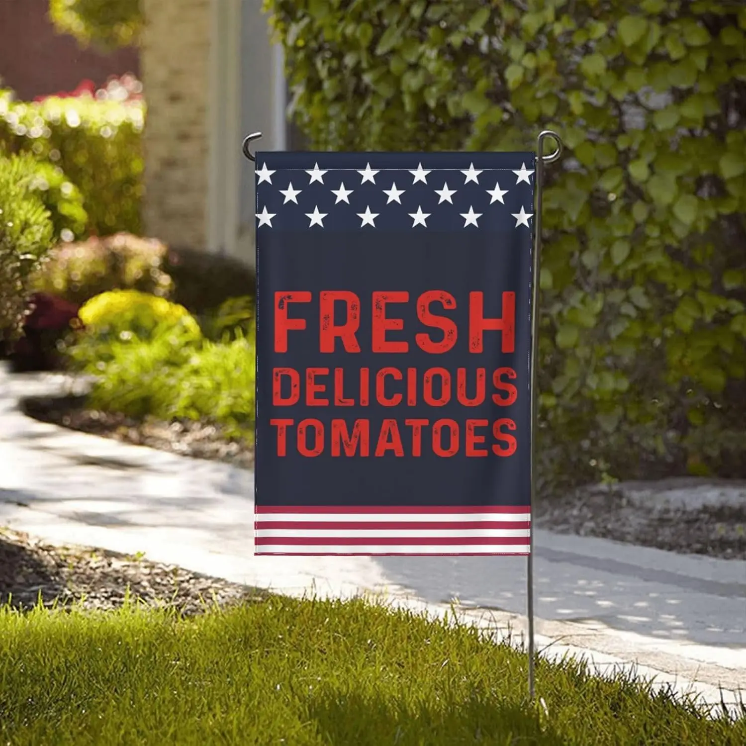Fdt Fresh Delicious Tomatoes Flag Garden Flags For Outside 12x18 Double Sided kkz