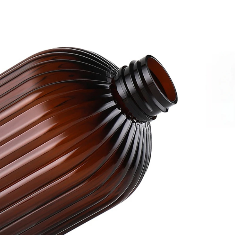 1Pcs Strip Soap Dispenser with Bamboo Pump Refillable Bottle Conditioner Lotion Shampoo Body Wash Empty Container Plastic Bottle