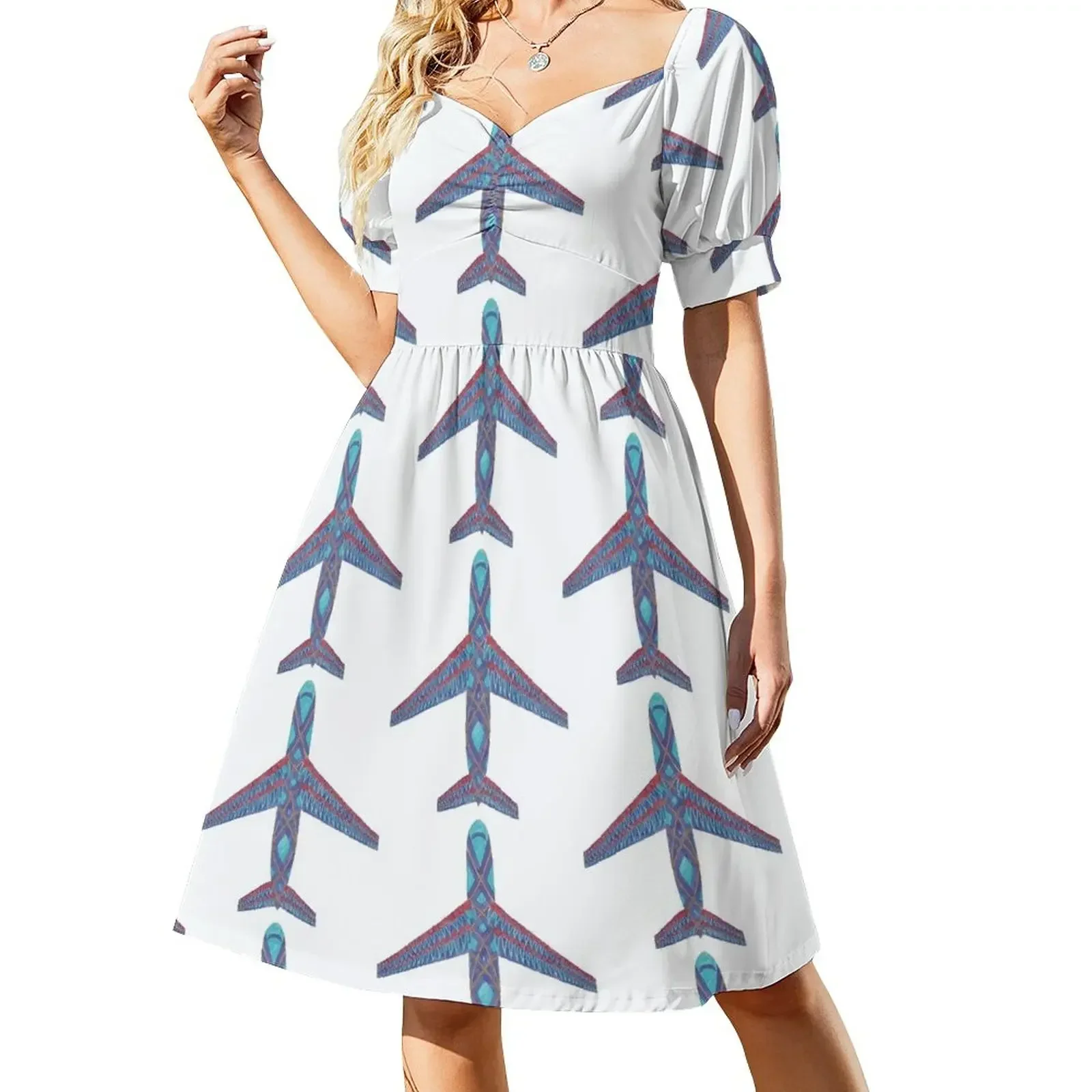 

Airplane Short-Sleeved Dress ceremony dresses elegant party dresses for women 2025 Dress