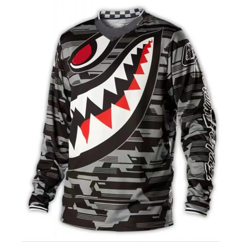 Bikefox دراجة نارية جيرسي سريعة الجافة دراجة هوائية جبلية تي شيرت طويل الأكمام الإنحدار Bikefox جيرسي MTB جيرسي كامو تنفس