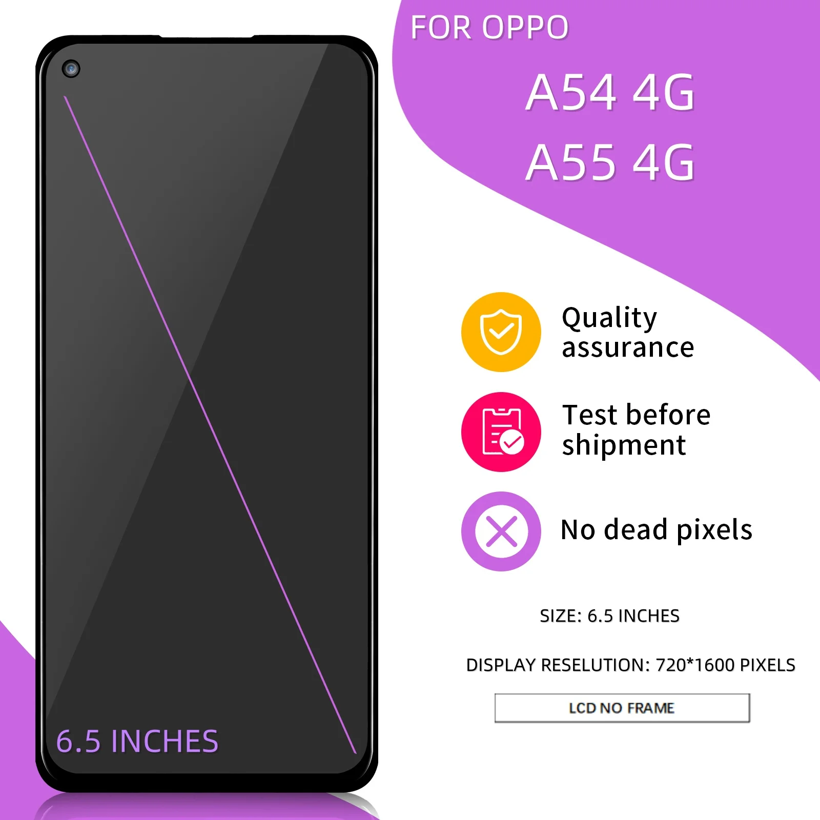 Дисплей 6,51 дюйма для Oppo A54 4G CPH2239, ЖК-дисплей для замены Oppo A55 4G