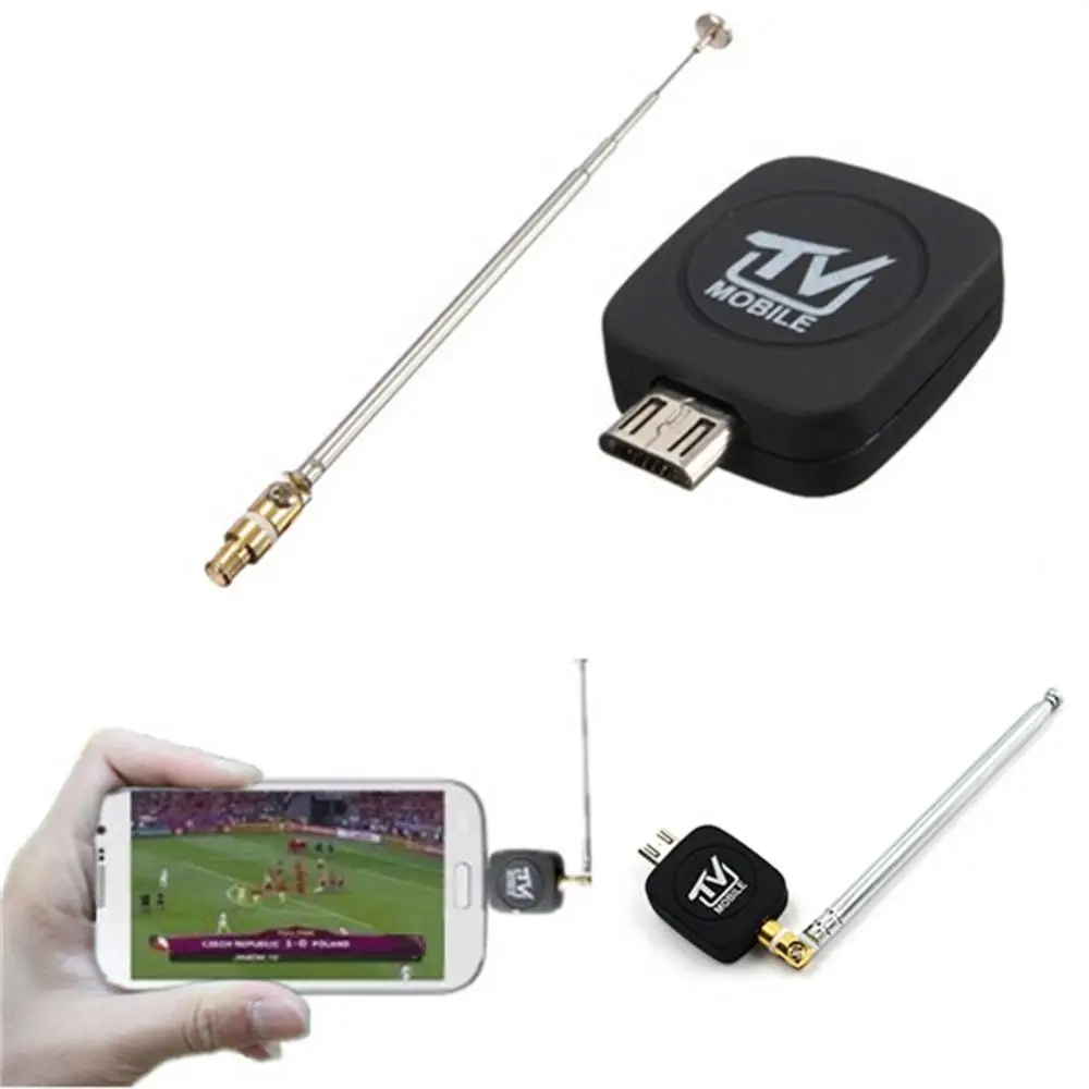 Receptor de TV HD con microantena, sintonizador de TV Digital móvil, USB, DVB-T2, DVB-T, para teléfono Android, tableta, Pad, TV, HDTV, Dongle