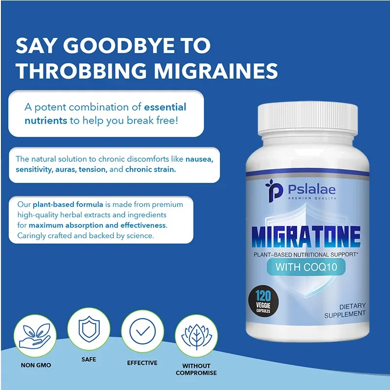

Migratone Capsules - Relieve Migraine Headaches, Supports Brain Function Supplement