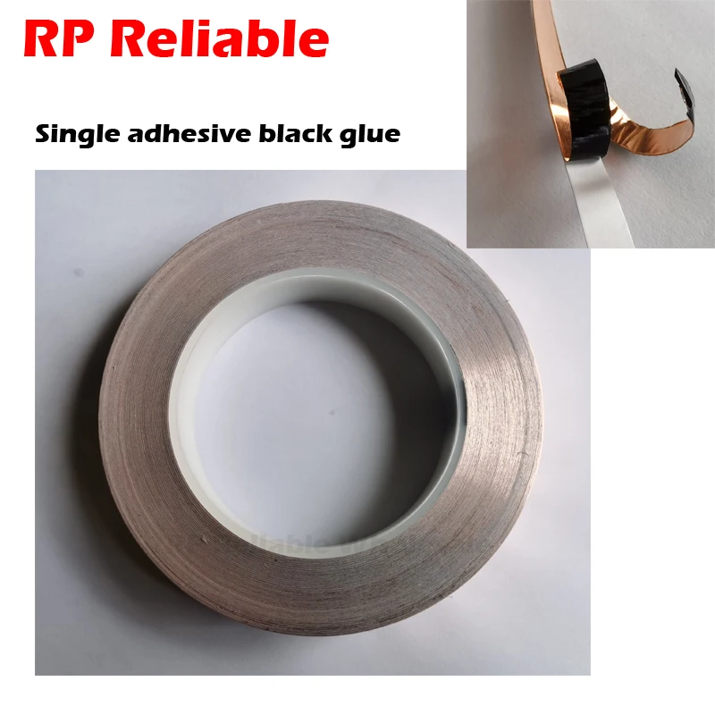 20mmx33M Single Adhesive with Black Glue Copper Foil Tape, Single Conductive, Widely for EMI Shielding, Single Masking