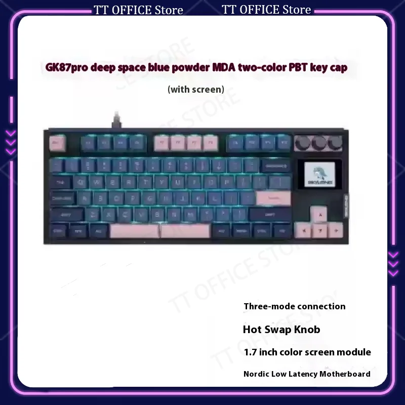 

Skylong Gk87pro Gaming Tri Mode Hot Plug Bluetooth Gasket Wireless Mechanical Keyboard Low Latency Gaming Office Universal
