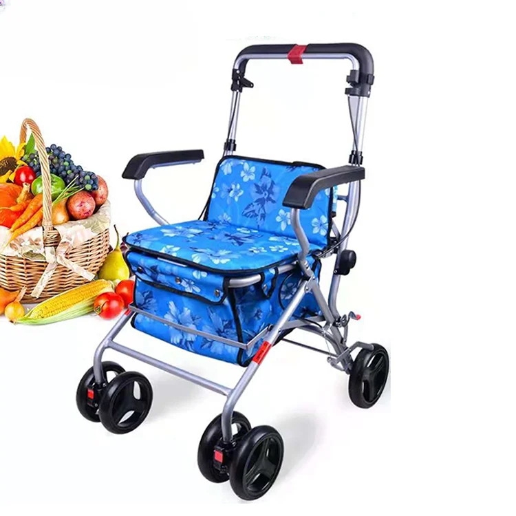 High Quality Push Personal Small Cart Trolley Folding Shopping Cart for Elderly