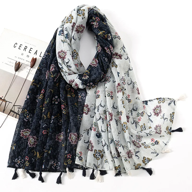 

Artistic Simple Cotton Linen Scarf Retro Patchwork Bohemian Cashew Printed Silk Scarf Beautiful Shawl SJ12