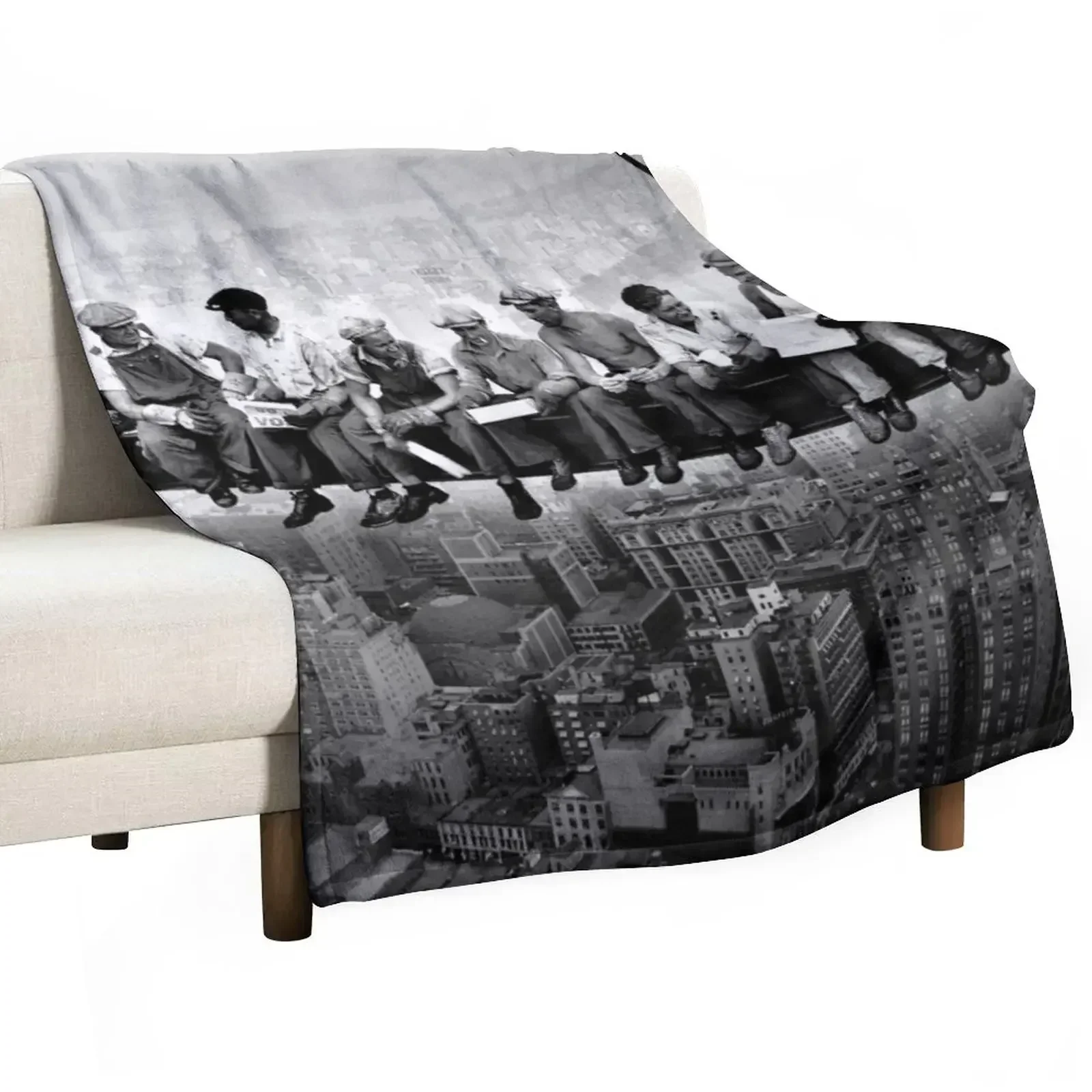 Lunch Atop A Skyscraper C1932 Throw Blanket Picnic Summer Bed Fashionable Bed Blankets