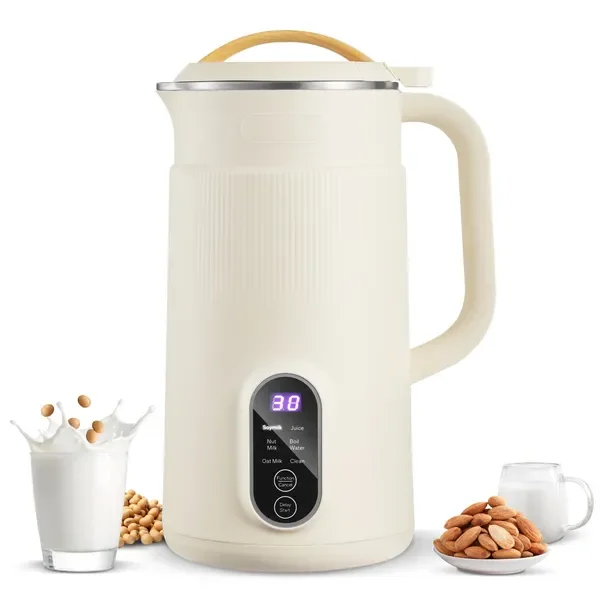 

6-in-1 Nut Milk Maker, 20 oz Soy Milk Maker Machine with 6 Blades, for Homemade Oat, Nut, Soy, Juice, Plant-Based and Non