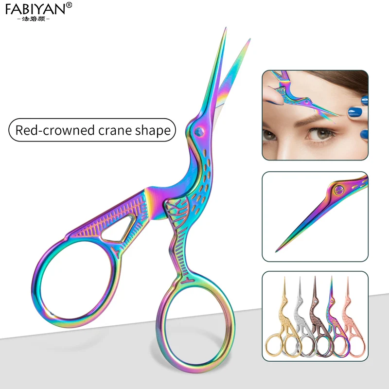 Retro Stainless Steel Beauty Scissors Makeup Grooming Trimmer Eyelash Nose Facial Hair Remover Nail Scissors Sewing Tools