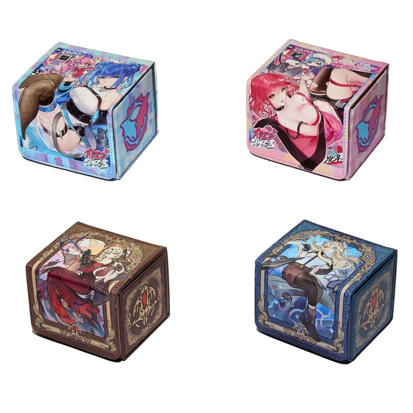 100+ PU Anime Cards Storage Box Deck Board Game TCG Cards Box Protector Bag for MGT/Pkm/Yu-gi-oh/Trading Card Collecting Game