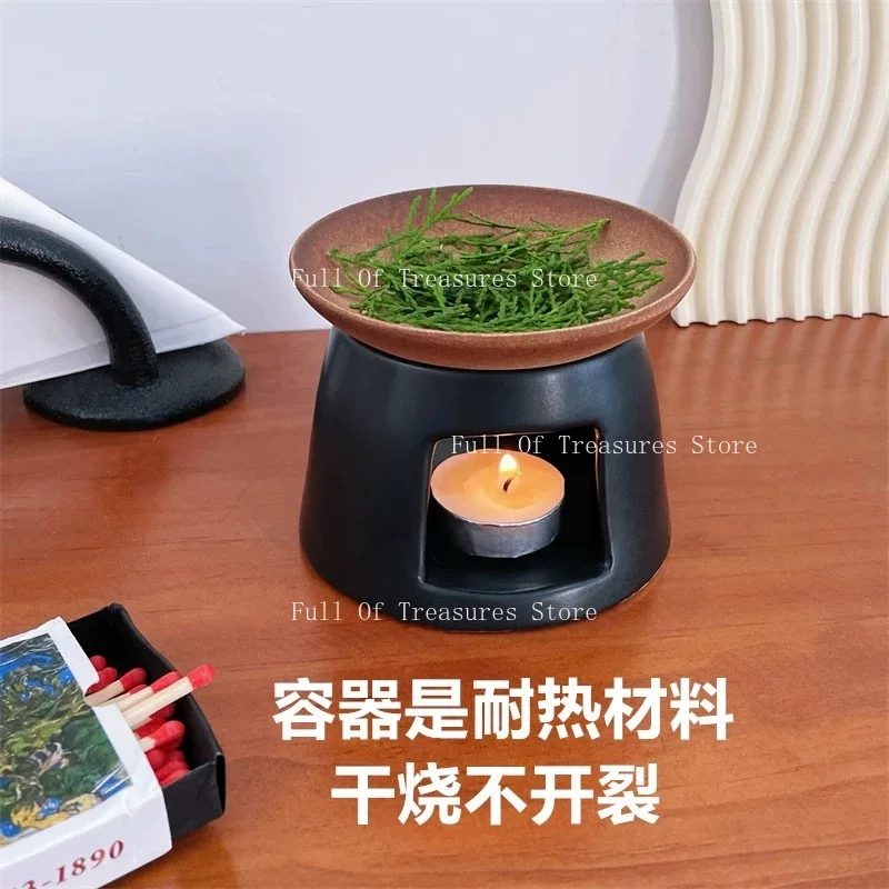 [Can Be Dry Roasted] Handmade Coarse Pottery Roaster, Roasted Tea Stove, Roasted Cedar, Diffuser, Roasted Incense Powder Stove