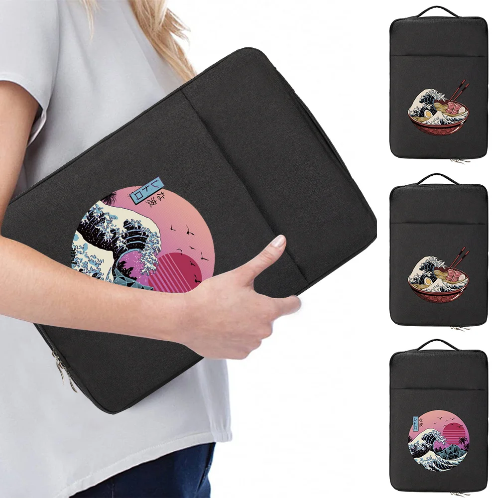 

Laptop Bag 11 13.3 15.6 14 Inch Waterproof Notebook Case Sleeve for Lenovo HP Dell Computer Wave Pattern Handbag Briefcase Bag