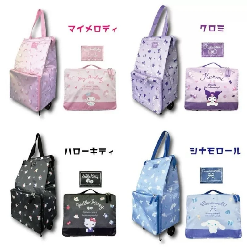 

Hello Kitty Duffel Bags Sanrio Kuromi Large Capacity Folding Tote Bag Melody Portable Travel Business Trip Boarding Duffel Bags