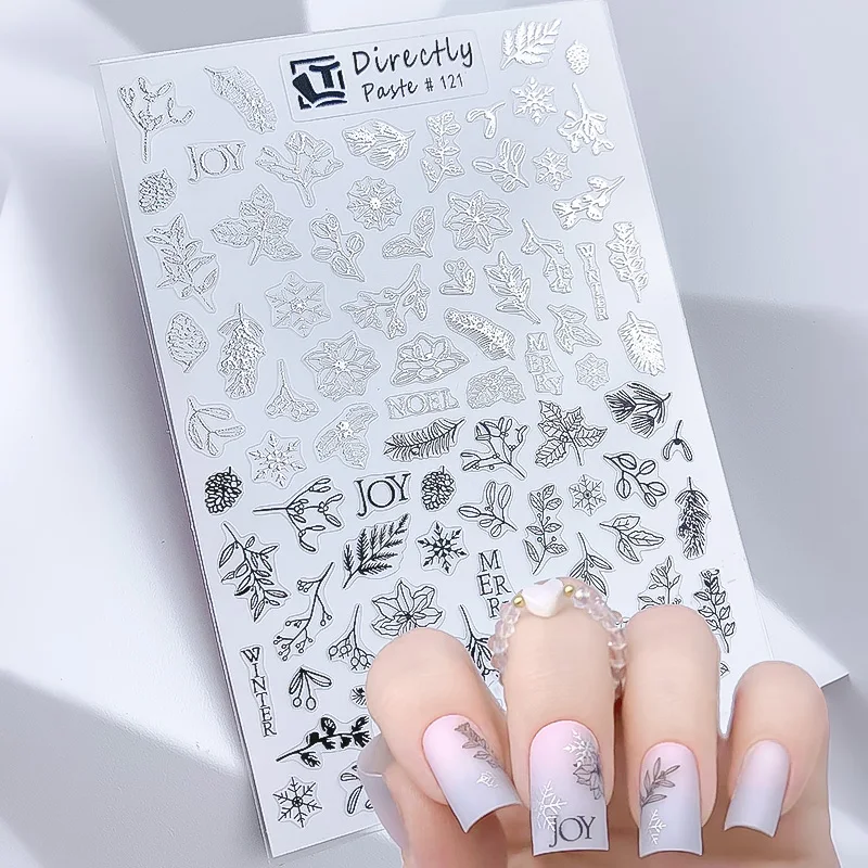 Autocollant pour ongles feuille d'érable noir et or, 1 pièce, curseur adhésif de conception Simple, fournitures de décalcomanies de décoration pour Nail Art