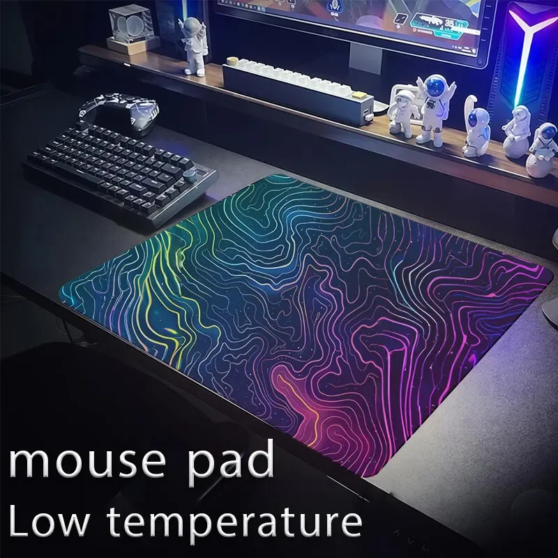Light And Shadow Rainbow Y2K Glass Gaming Mouse Pad Smooth Frosted Surface Desk Mat Tempered Upgrade FPS Office Mousepad Esports