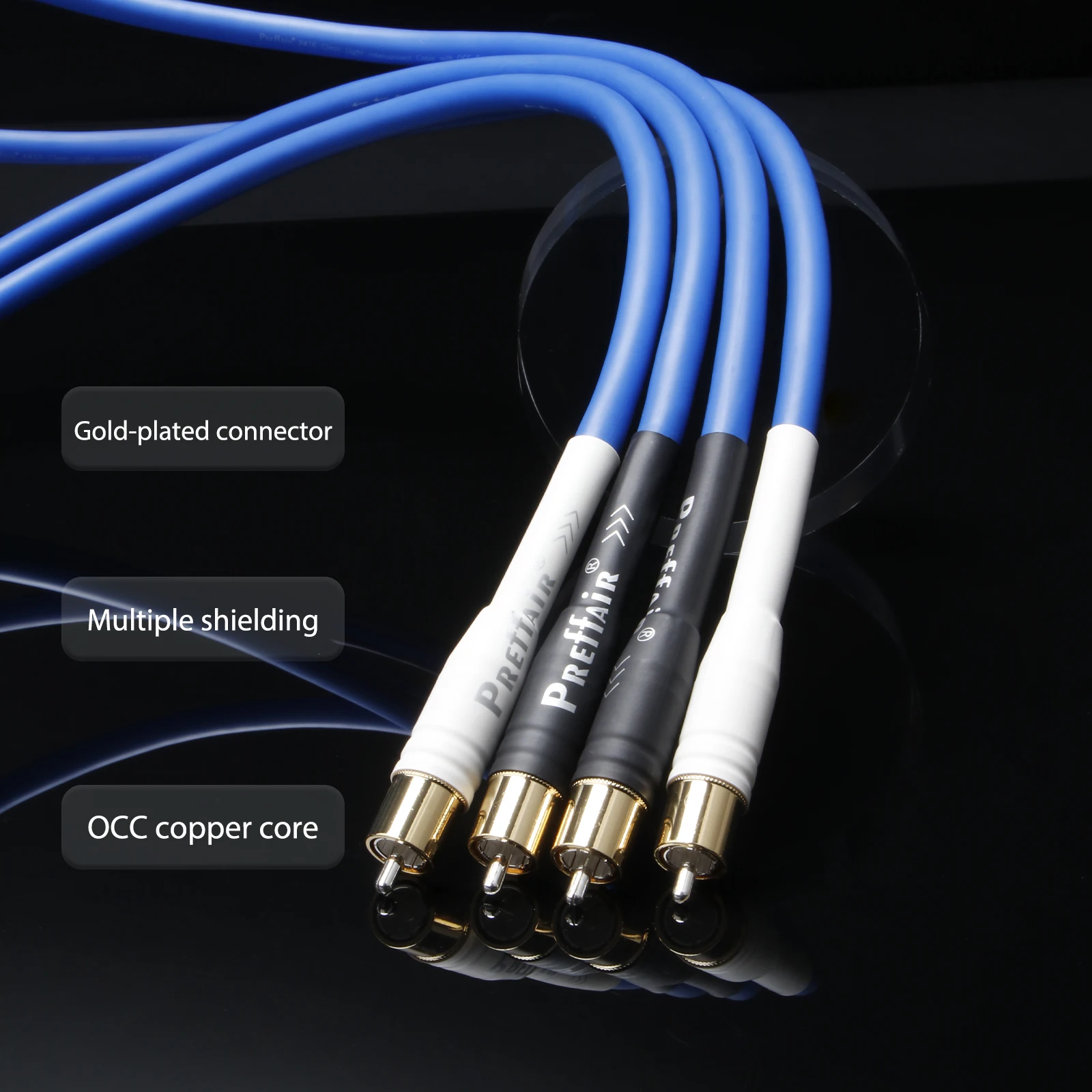 

HIFI OCC Copper RCA Cable Clear Light Interconnect Cable For CD Player AMP Audio RCA Cable Gold Plated RCA Connector