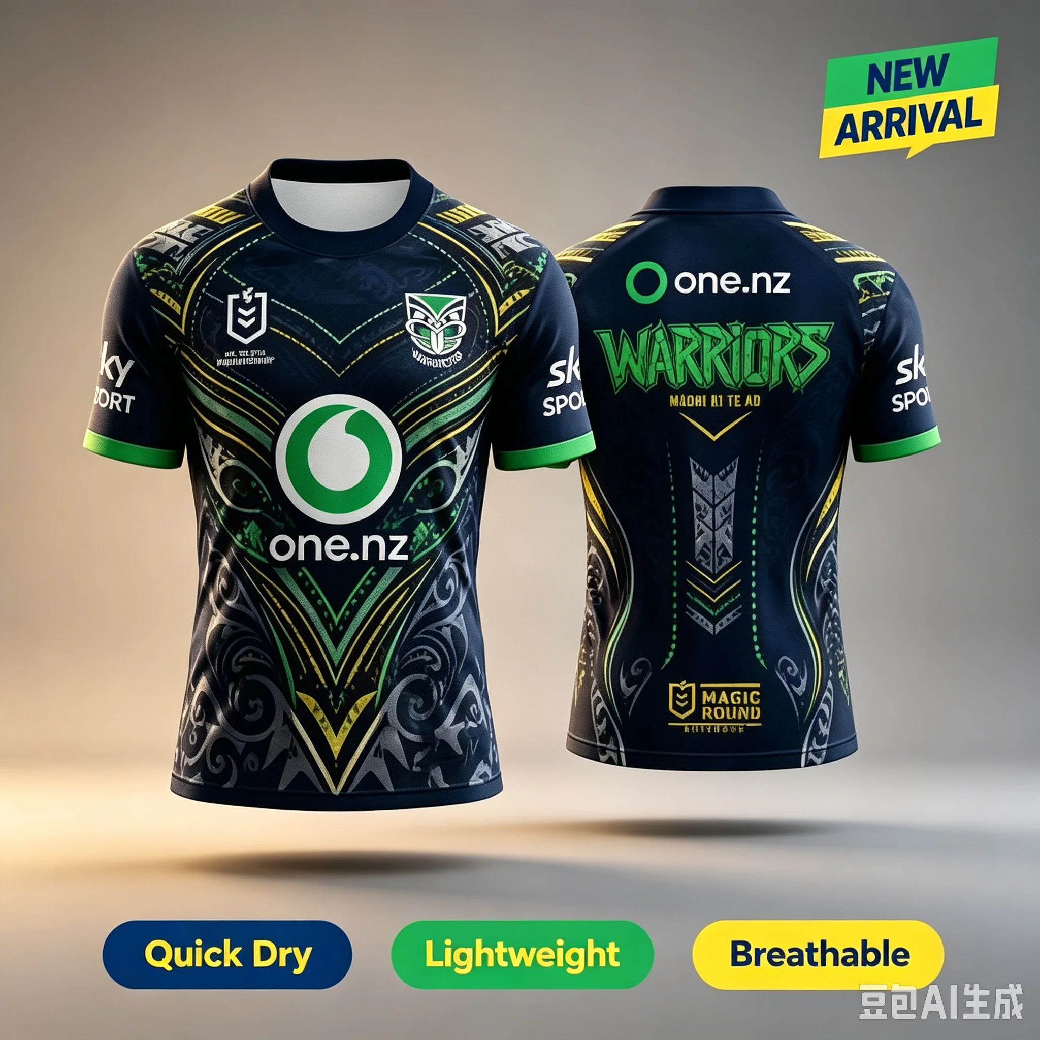 Family Matching Warriors Magic Round Graphic Rugby Jersey Breathable Quick Dry Mesh Polyester Tribal Street Daily Match Outfit